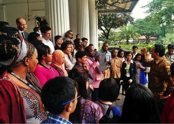 The Mayor of Jakarta addresses GIC finalists