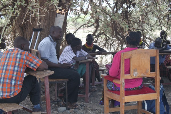 Community leaders in Turkana, Kenya hold a meeting