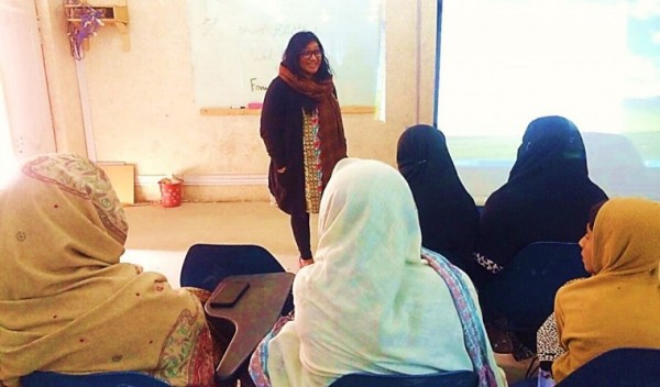 Nighat Dad conducting a session on Safe Online Spaces - Lahore University