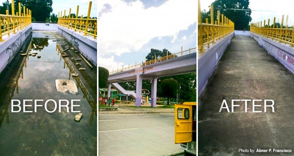Before and after photos of the bridge in North Kotabato. Copyright: Citizen Action Network for Accountability